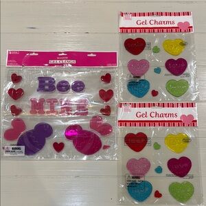 Window Valentine's Day Gel Clings and Gel Charms Set for